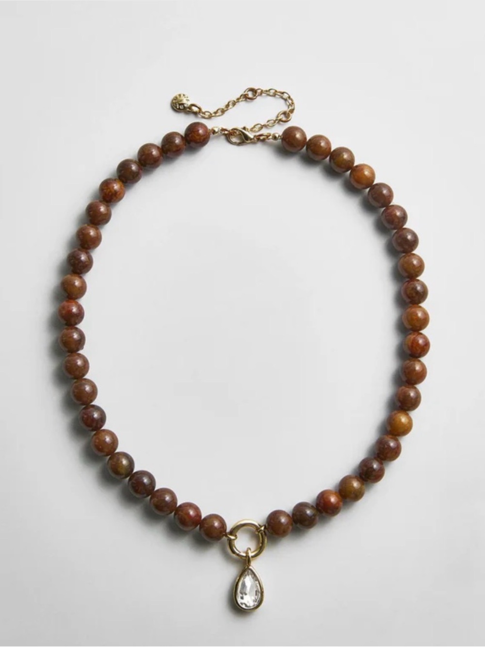 BaubleBar Janette Beaded Ring Necklace- Tiger’s Eye